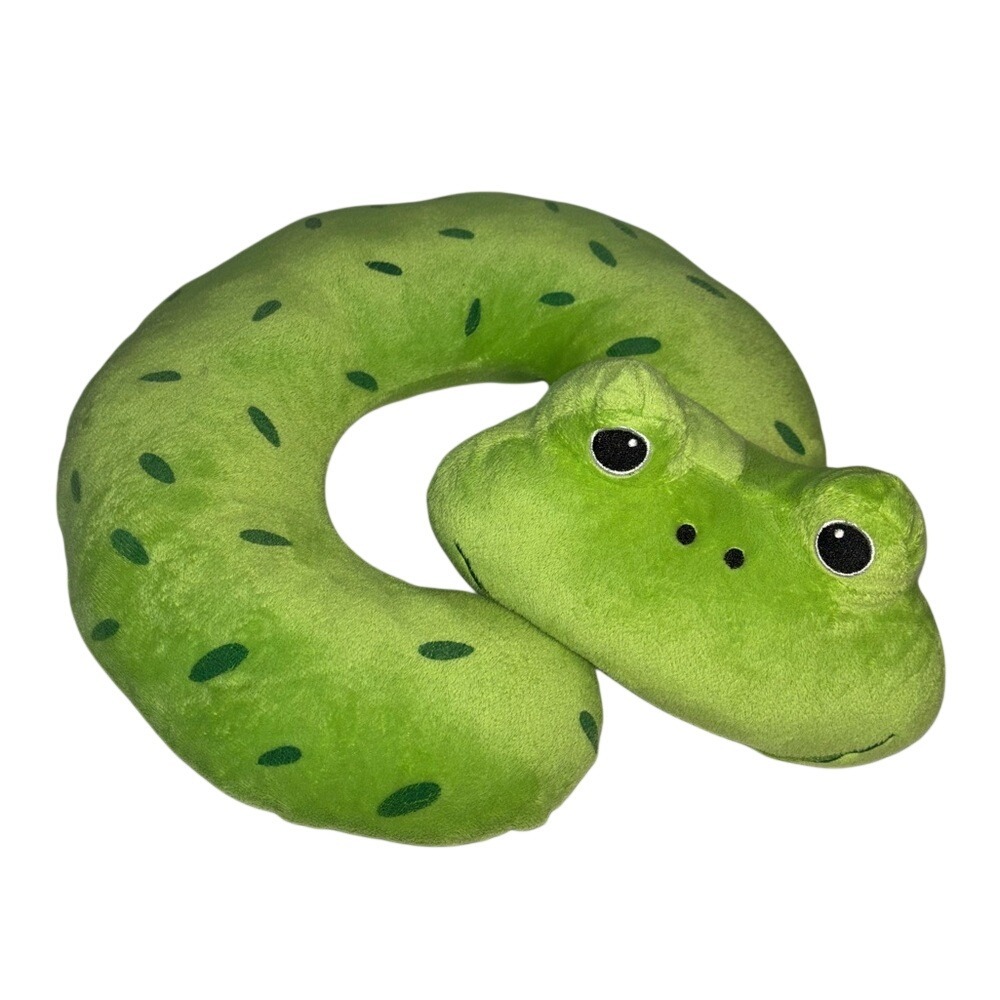 Green snake or frog Travel Plush Neck Pillow Child 39" Total Length 2.5" Width